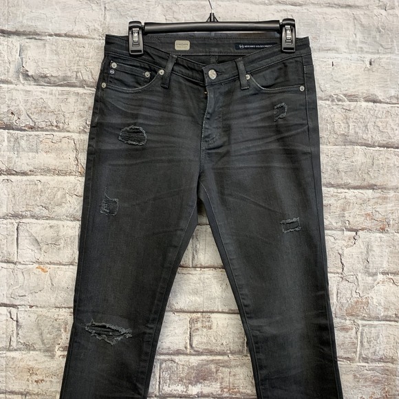 AG Adriano Goldschmied Premiere Skinny Leg Jeans Gray Distressed Womens Size 27 - Picture 8 of 12
